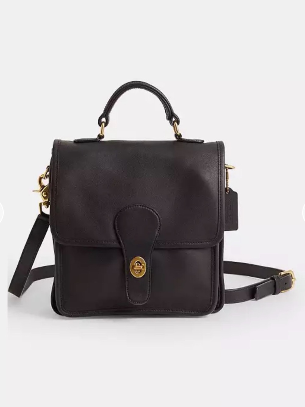 Coach Vintage Classic Station Bag Black Leather Crossbody Handbag 5130 EUC